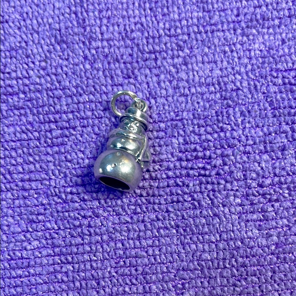 Retired James Avery 3D Silver Snowman Charm